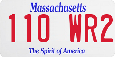 MA license plate 110WR2