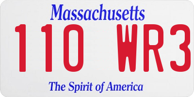 MA license plate 110WR3