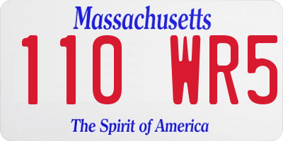 MA license plate 110WR5
