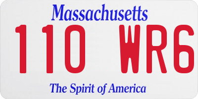 MA license plate 110WR6