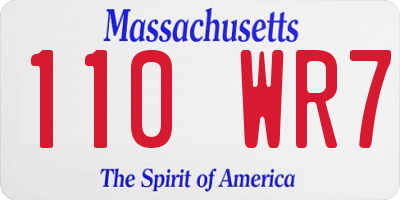 MA license plate 110WR7