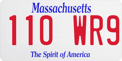 MA license plate 110WR9