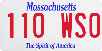 MA license plate 110WS0