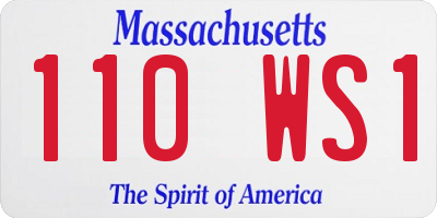 MA license plate 110WS1