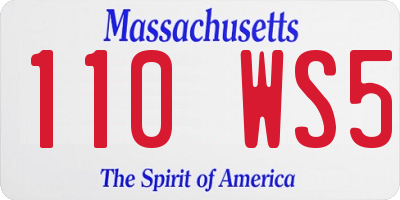 MA license plate 110WS5
