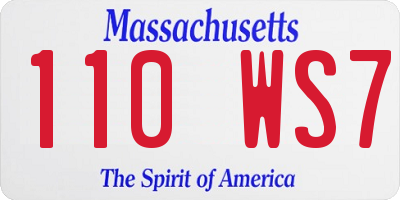 MA license plate 110WS7