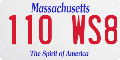 MA license plate 110WS8