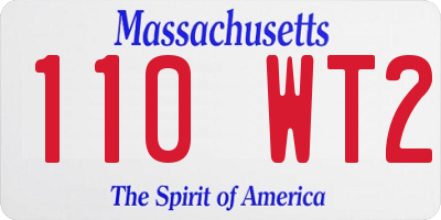 MA license plate 110WT2