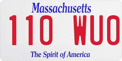 MA license plate 110WU0