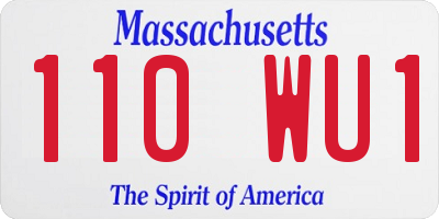 MA license plate 110WU1
