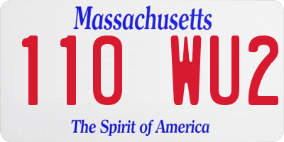 MA license plate 110WU2