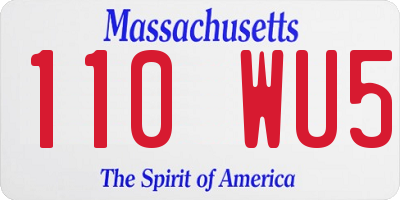MA license plate 110WU5