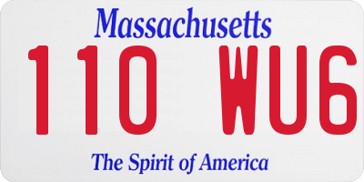 MA license plate 110WU6