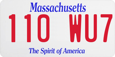 MA license plate 110WU7