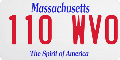 MA license plate 110WV0