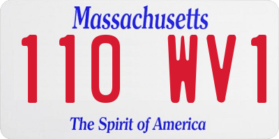 MA license plate 110WV1