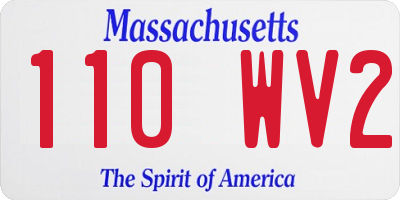 MA license plate 110WV2