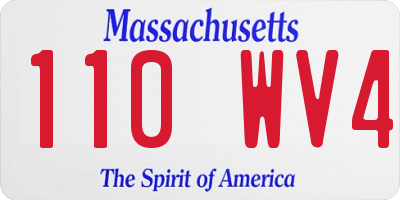 MA license plate 110WV4