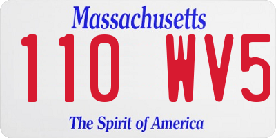 MA license plate 110WV5