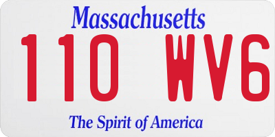 MA license plate 110WV6