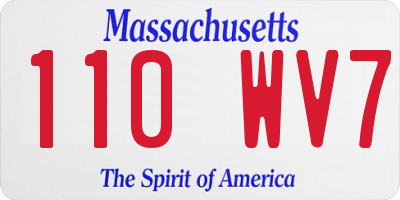 MA license plate 110WV7