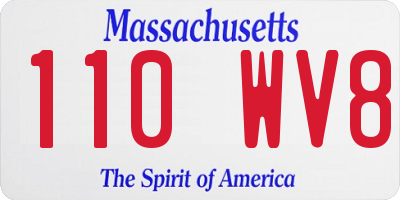 MA license plate 110WV8