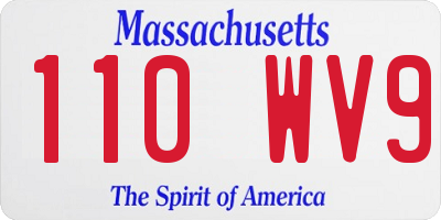 MA license plate 110WV9
