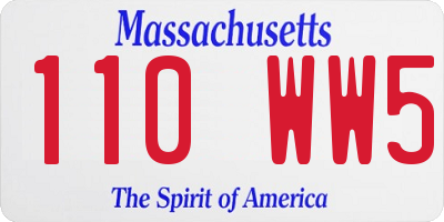 MA license plate 110WW5