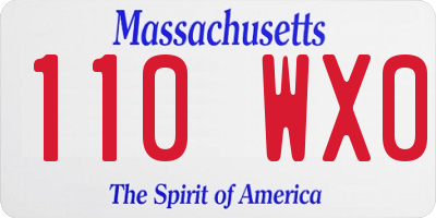 MA license plate 110WX0