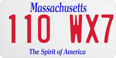 MA license plate 110WX7