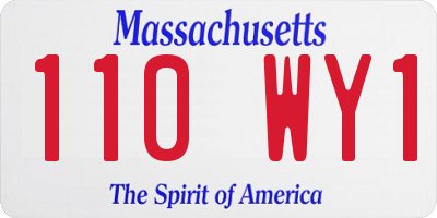 MA license plate 110WY1