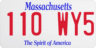 MA license plate 110WY5