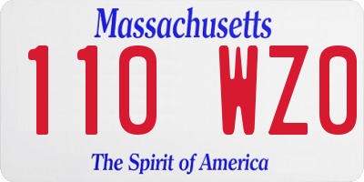 MA license plate 110WZ0