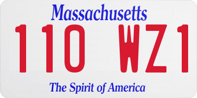 MA license plate 110WZ1
