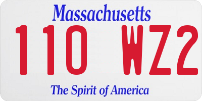 MA license plate 110WZ2