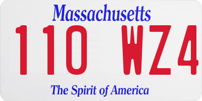 MA license plate 110WZ4