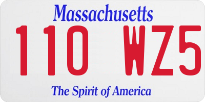 MA license plate 110WZ5