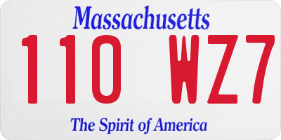 MA license plate 110WZ7