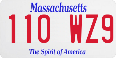 MA license plate 110WZ9