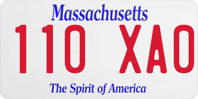 MA license plate 110XA0