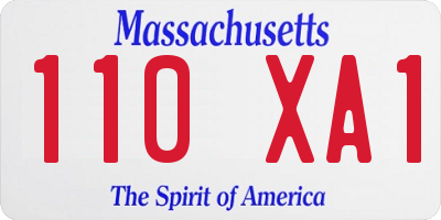 MA license plate 110XA1