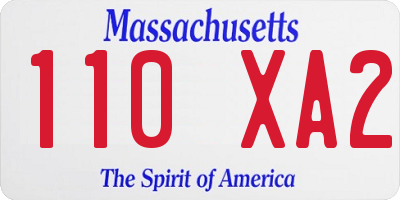 MA license plate 110XA2