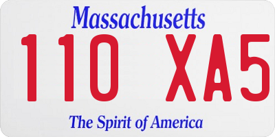 MA license plate 110XA5