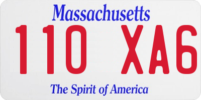 MA license plate 110XA6
