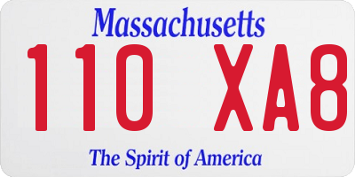 MA license plate 110XA8