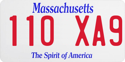 MA license plate 110XA9
