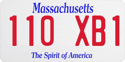 MA license plate 110XB1