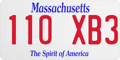 MA license plate 110XB3