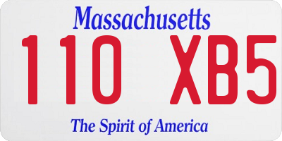 MA license plate 110XB5