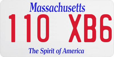 MA license plate 110XB6
